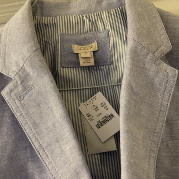 J. CREW chambray finish fitted blazer w/flare! - Picture 3 of 3